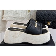 Chanel Platform lambskin mule black 2025