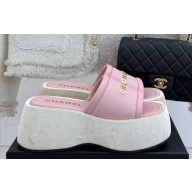 Chanel Platform lambskin mule pink 2025