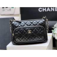 CHANEL BLACK Lambskin & Gold-Tone Metal Clutch With Chain AP4349 2025(ORIGINAL QUALITY)