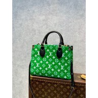 louis vuitton Monogram jacquard velvet OnTheGo PM bag green m46216