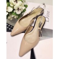 Dior J'Adior Ballet Clear Slingback Pumps Shoe in Patent Leather Apricot 2018
