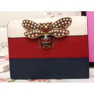 Gucci Queen Margaret Leather Card Case 476072 Pink 2018