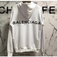 Balenciaga Logo Hoodie Sweater White 2018
