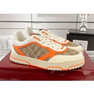 Gucci women's/Men's orange leather trim Re-Web sneaker 2024