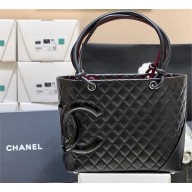 chanel black Cambon Ligne Large Tote in CALFSKIN 2025(ORIGINAL QUALITY)