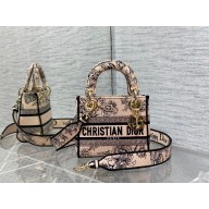 Dior Mini Lady D-Lite Bag in Beige Multicolor Jardin Botanique Embroidery 2022