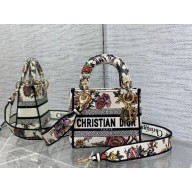 Dior Mini Lady D-Lite Bag in White Multicolor Jardin Botanique Embroidery 2022