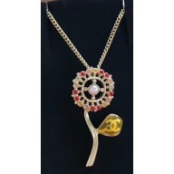 Chanel Stone Flower Pendant Necklace 2018