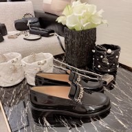 chanel black Shiny Calfskin loafers G37430 2022