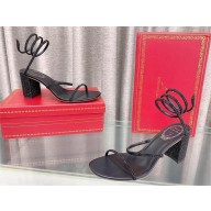 René Caovilla heel 7.5cm Cleo crystal-embellished flat sandals black 2023