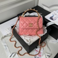 Chanel Clutch with Chain in Lambskin and Imitation Pearls AP3513 PINK 2023