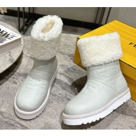 Fendi Apres Chic grey FF leather low boots with shearling 2024