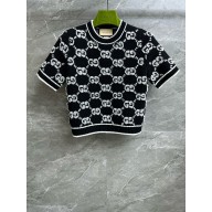 Gucci GG wool bouclé jacquard top 770059 black 2024