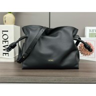Loewe Medium Flamenco Clutch Bag in Nappa Calfskin Black