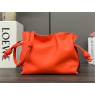 Loewe Mini Flamenco Clutch Bag in Nappa Calfskin vivid orange