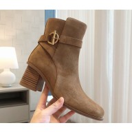 Hermes  women's Jill 60 ankle boot suede leather in beige Heel 6cm 2024