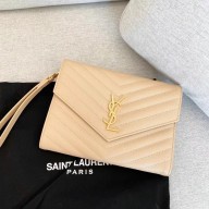 saint lauren monogram clutch in quilted grain de poudre embossed leather 617662 beige