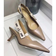 Dior Heel 6.5cm J'Adior Slingback Pumps Shoe Calfskin Leather Nude 2018