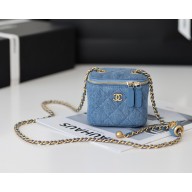 chanel mini denim vanity case 2022(original quality)