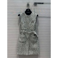 chanel gray tweed dress spring 2024 