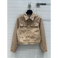 dior Beige Cotton Denim with Multicolor Butterfly Around The World Motif JACKET 2024 