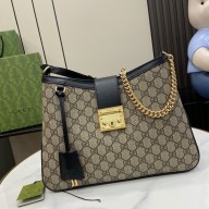 GUCCI Padlock GG medium shoulder bag 795113 BLACK 2024