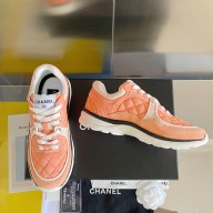 Chanel Fabric & Suede Calfskin Sneakers Light Orange G40184 2023