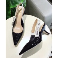 Dior Heel 6.5cm J'Adior Slingback Pumps High-Heeled Shoe Patent Leather Black 2018
