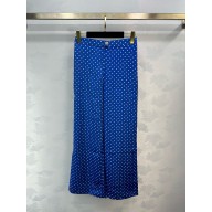 chanel Printed Silk Twill Blue & White PANTS P76723 2024
