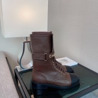 Chanel Calfskin & Grosgrain BURGUNDY LACE-UPS G37808
