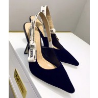 Dior Heel 9.5cm J'Adior Slingback Pumps High-Heeled Shoe Velvet Black 2018 