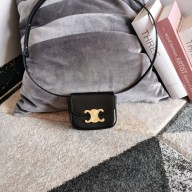 CELINE mini Triomphe Bag in shiny calfskin black