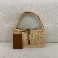 SAINT LAURENT Le 5 à 7 mini in raffia NATUREL AND BRICK 2024(original quality)