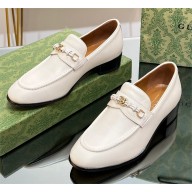 Gucci Men's loafer with Interlocking G white 738468 2023