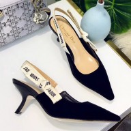 Dior Heel 6.5cm J'Adior Slingback Pumps High-Heeled Shoe Velvet Black 2018