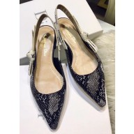 Dior J'Adior Slingback Ballet Flat Pumps Shoe Python Pattern 2018