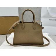 The Row Soft Margaux 10 Bag in Grained Leather etoupe