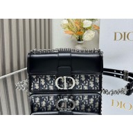 Dior 30 Montaigne East-West Bag with Chain black Dior Oblique Jacquard and Smooth Calfskin 2024