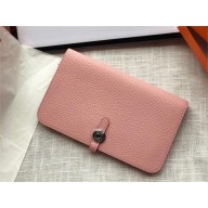 Hermes Dogon Duo Wallet in togo leather pink