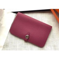 Hermes Dogon Duo Wallet in togo leather ruby