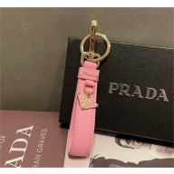 PRADA Saffiano leather keychain pink 2025