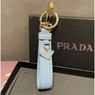 PRADA Saffiano leather keychain blue 2025
