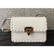 Valentino Rockstud23 Small Shoulder Bag In Smooth Calfskin 0242 White 2023