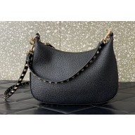 Valentino Small Rockstud Hobo bag in Grainy Calfskin 0313 Black 2023