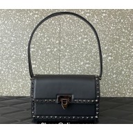 Valentino Rockstud23 Shoulder Bag In Smooth Calfskin 0240 Black 2023