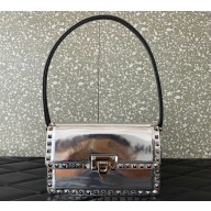 Valentino Rockstud23 Shoulder Bag In Smooth Calfskin 0240 Mirror Silver 2023
