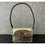 Valentino Rockstud23 Small Shoulder Bag In Smooth Calfskin 0242 Mirror Gold 2023
