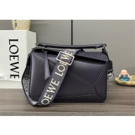 LOEWE Small Puzzle bag in satin calfskin dark purple 2024