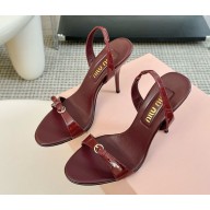 Miu Miu Patent leather sandals 5X343E Crimson 2025