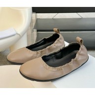 The Row Leather ballet flats in brown 2024